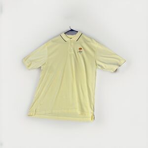 PGA Authentic Golf Shirt Mens Large Kiawah Large Yellow Cotton‎ Pit to Pit 22”